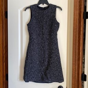 Theory Raneid Aldean Black Wool Tweed Dress
